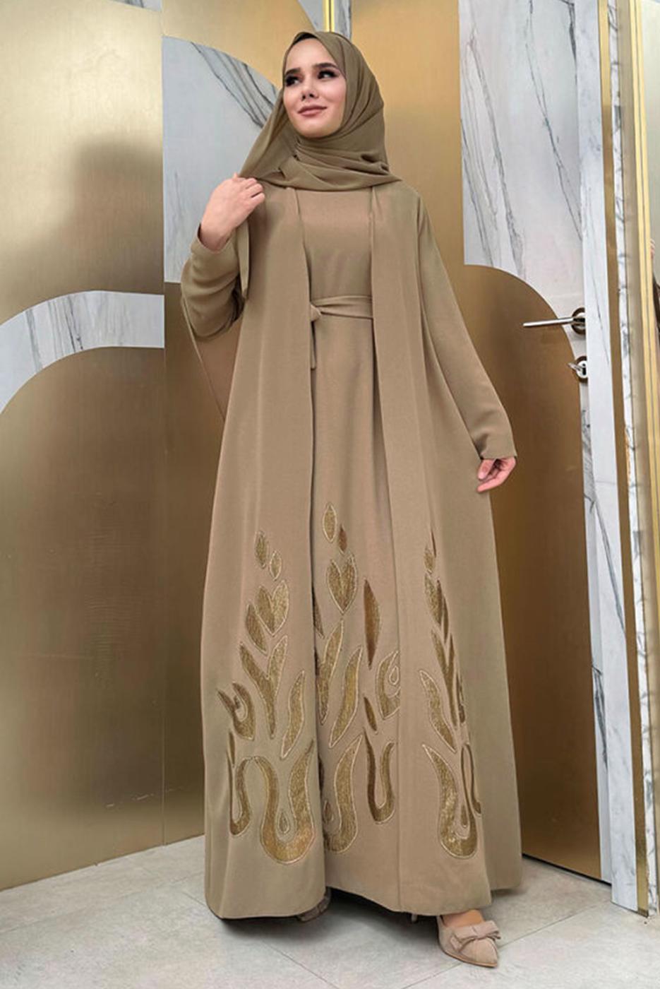 Vêtements hijab VISON COSTUME ROBE CEINTURE T 5948