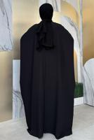 Tesettür giyim SİYAH İŞLEME DETAYLI ELBİSELİ TAKIM T 9948