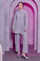 Tesettür giyim GRİ TAŞ BASKILI PANTOLONLU TAKIM T 0783