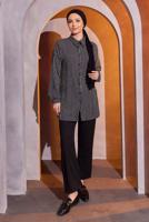 Tesettür giyim SİYAH ÇİZGİLİ PANTOLONLU TAKIM T 0793