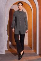 Tesettür giyim SİYAH ÇİZGİLİ PANTOLONLU TAKIM T 0793