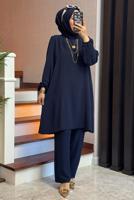 Vêtements hijab BLEU MARINE COSTUME PANTALON T 1071