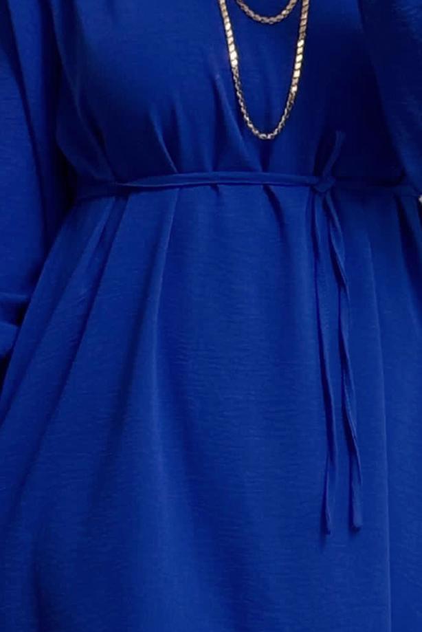 Tesettür giyim LACİVERT BAĞCIK DETAYLI PANTOLONLU TAKIM T 1071 - TRENDTESETTÜR