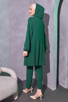 Tesettür giyim YEŞİL KAPÜŞONLU PANTOLONLU TAKIM T 1214