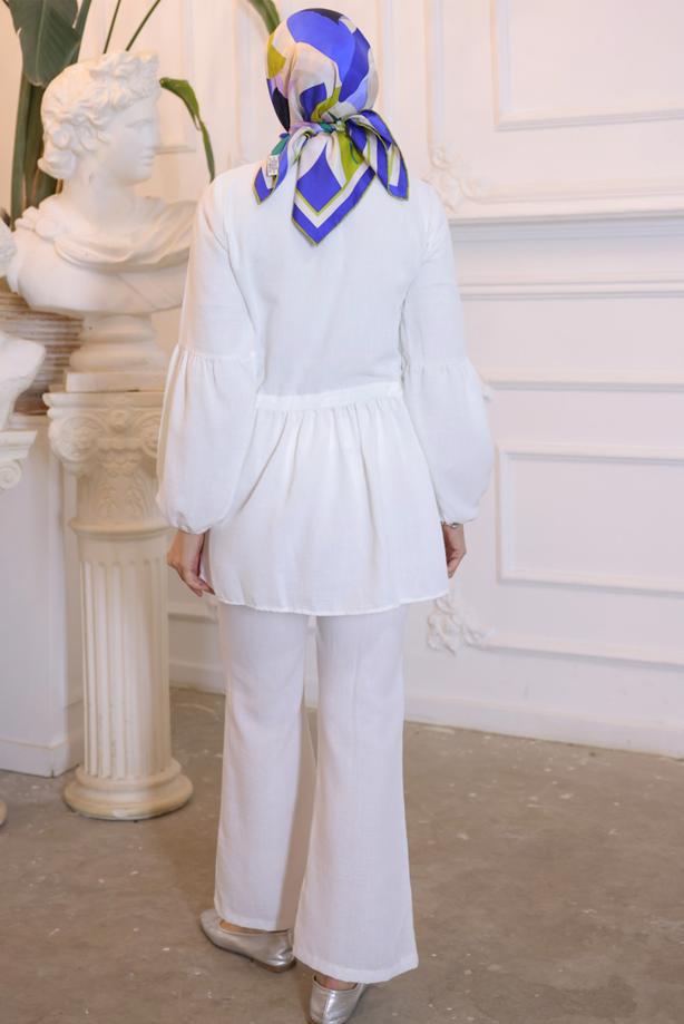 Vêtements hijab  LACE DETAILED PANTS SUIT T 14616 - TRENDTESETTÜR