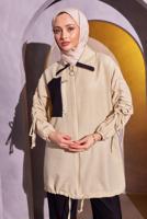 Tesettür giyim SİYAH BÜZGÜ DETAYLI PANTOLONLU TAKIM T 1804