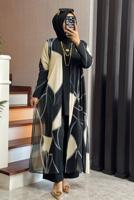 Vêtements hijab NOIR COSTUME PANTALON À MOTIFS T 1905