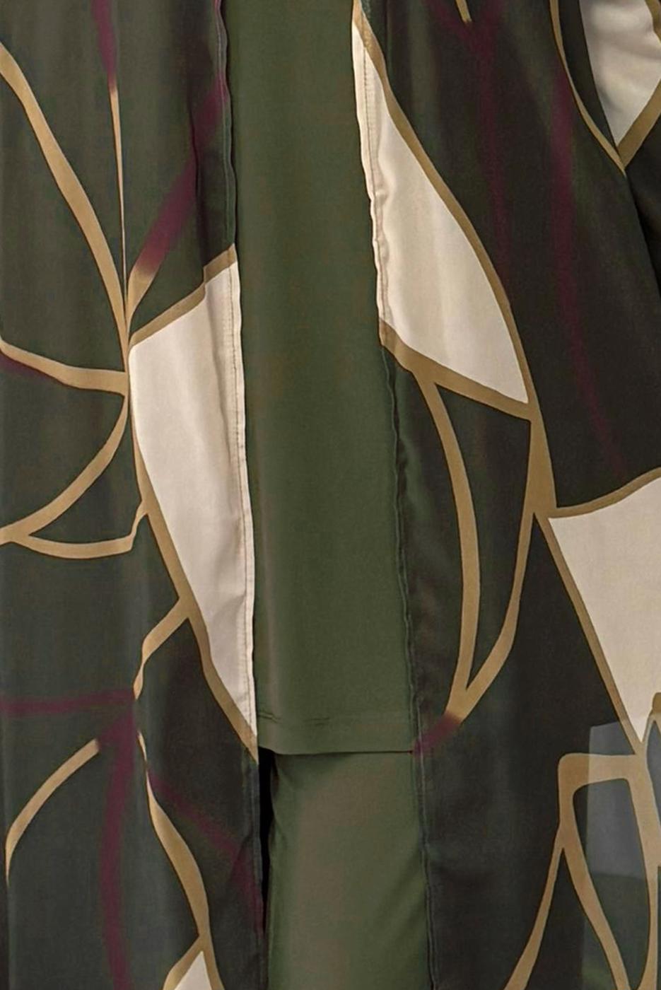Vêtements hijab KAKI COSTUME PANTALON À MOTIFS T 1905