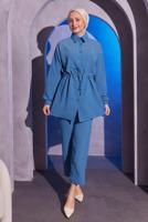 Hijab clothing NAVY BLUE PANTS SUIT WITH GEM T 2804