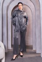 Hijab clothing BLACK SHIRT COLLAR PANTS SUIT T 3193