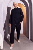 Tesettür giyim SİYAH PANTOLONLU MÜSLİN TAKIM T 3904