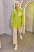 Tesettür giyim YEŞİL GÖMLEK YAKA PANTOLONLU TAKIM T 4004