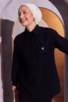 Tesettür giyim SİYAH PANTOLONLU MÜSLİN TAKIM T 4904