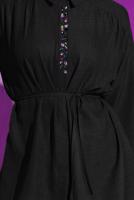 Tesettür giyim SİYAH BAĞCIKLI PANTOLONLU TAKIM T 7193