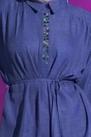 Tesettür giyim LACİVERT BAĞCIKLI PANTOLONLU TAKIM T 7193