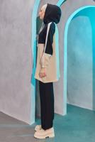 Tesettür giyim SİYAH KAPÜŞONLU PANTOLONLU TAKIM T 8004