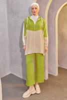 Tesettür giyim YEŞİL KAPÜŞONLU PANTOLONLU TAKIM T 8004