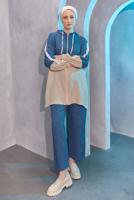 Tesettür giyim LACİVERT KAPÜŞONLU PANTOLONLU TAKIM T 8004