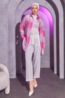 Tesettür giyim PEMBE RENK GEÇİŞLİ GÖMLEK TUNİK T 0514
