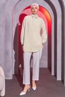 Vêtements hijab BEIGE TUNIQUE CHEMISE À DÉTAILS GEMMES T 1314