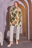 Tesettür giyim KAHVE DESENLİ GÖMLEK TUNİK T 1814