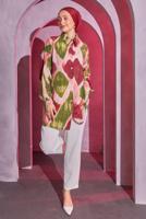 Tesettür giyim YEŞİL DESENLİ GÖMLEK TUNİK T 1814