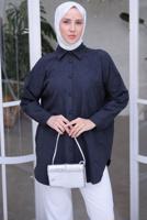 Tesettür giyim SİYAH GÖMLEK TUNİK T 2093
