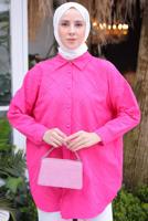 Tesettür giyim FUŞYA GÖMLEK TUNİK T 2093