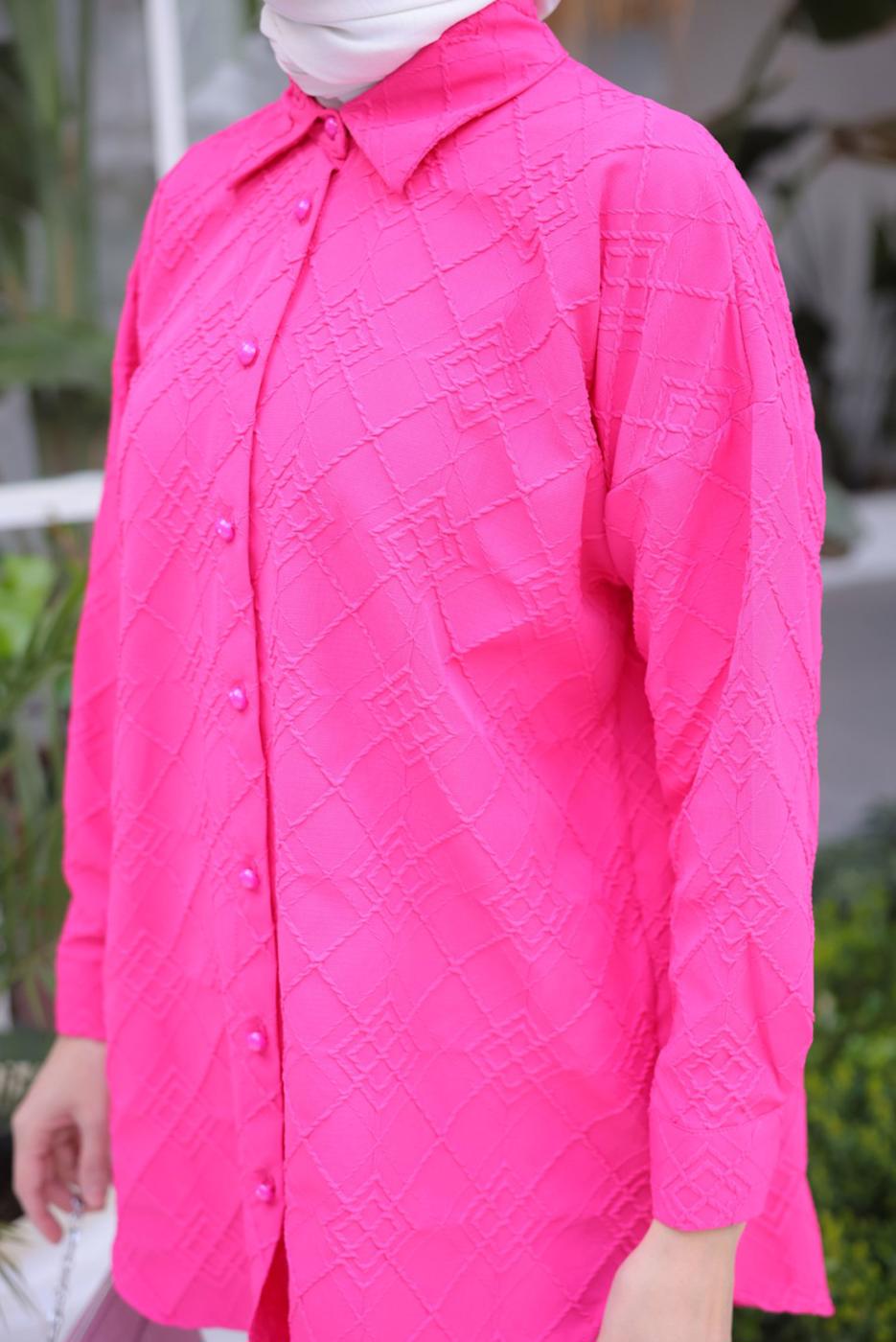 Tesettür giyim FUŞYA GÖMLEK TUNİK T 2093