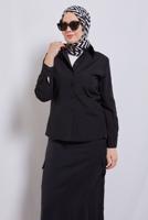 Hijab clothing BLACK STRAIGHT CUT SHIRT T 2121