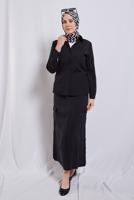 Hijab clothing BLACK STRAIGHT CUT SHIRT T 2121