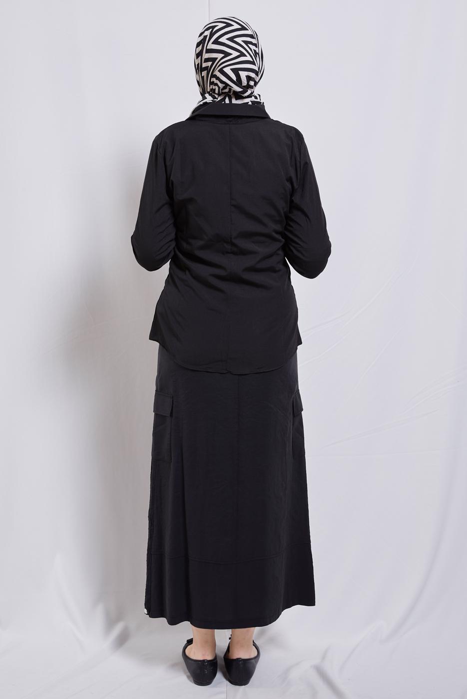 Hijab clothing BLACK STRAIGHT CUT SHIRT T 2121