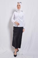 Tesettür giyim BEYAZ DÜZ KESİM GÖMLEK T 2121