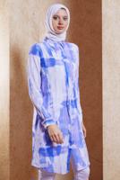 Tesettür giyim MOR PAMUKLU UZUN TESETTÜR TUNİK T 2583