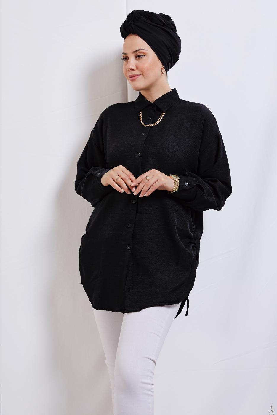 Hijab clothing BLACK SHIRT TUNIC T 2811