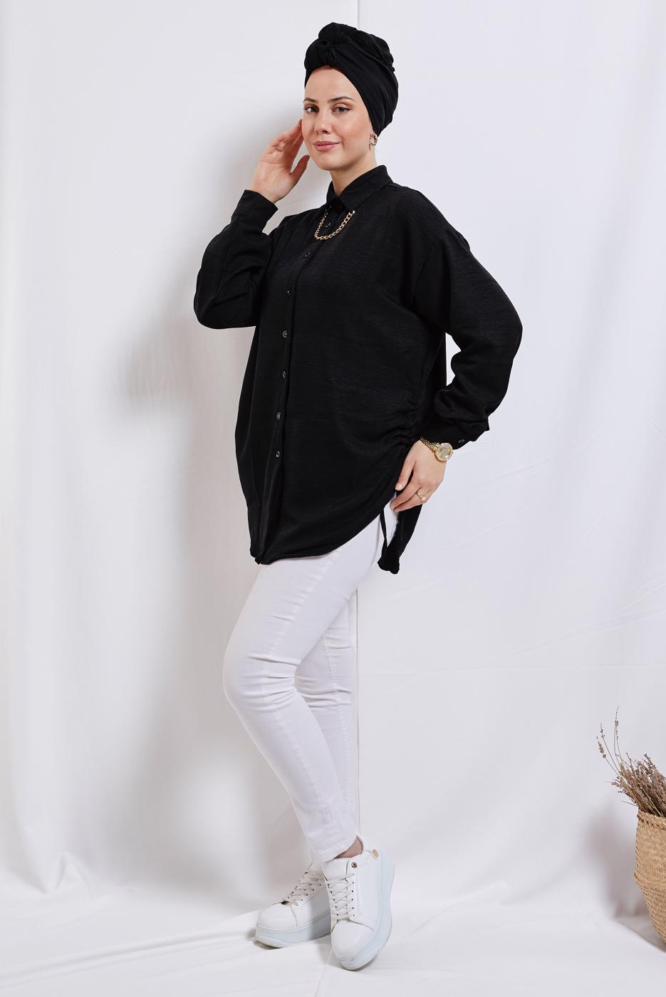 Hijab clothing BLACK SHIRT TUNIC T 2811