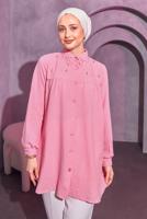 Vêtements hijab ROSE TUNIQUE CHEMISE PERLÉE T 3314