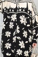 Tesettür giyim SİYAH DESENLİ PAMUKLU GÖMLEK TUNİK T 3347