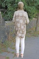 Tesettür giyim VİZON DESENLİ PAMUKLU GÖMLEK TUNİK T 3347