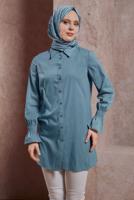 Vêtements hijab BLEU MARINE CHEMISE TUNIQUE T 3447
