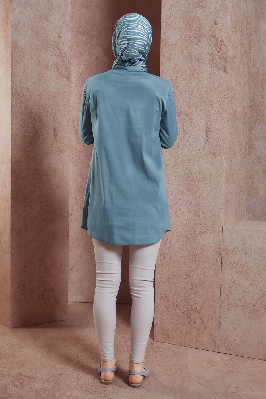 Vêtements hijab BLEU MARINE CHEMISE TUNIQUE T 3447