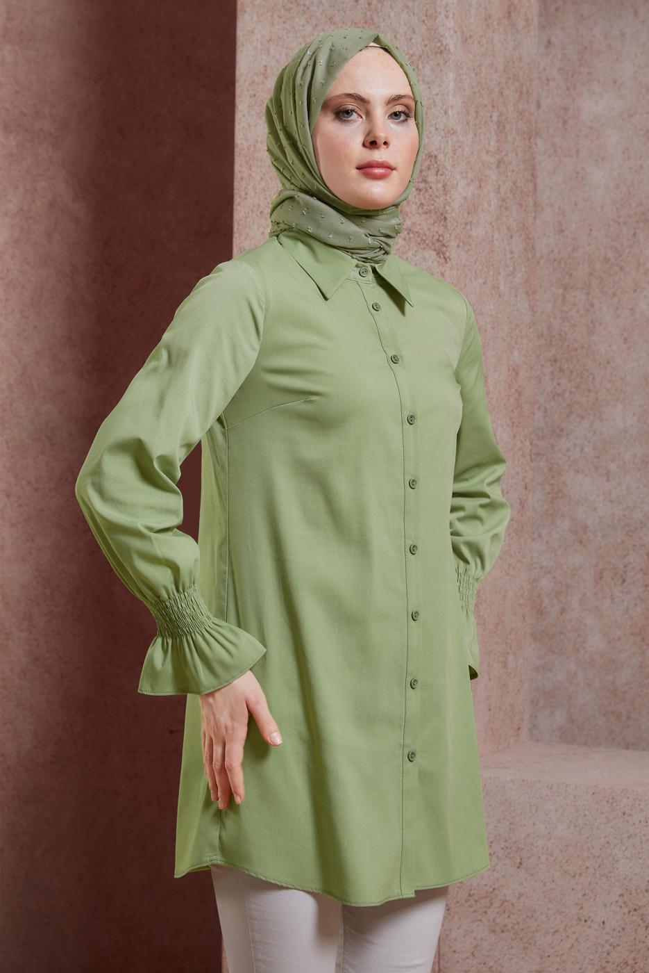 Hijab clothing GREEN SHIRT TUNIC T 3447