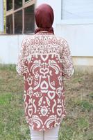 Tesettür giyim PUDRA DESENLİ PAMUKLU TUNİK T 3548