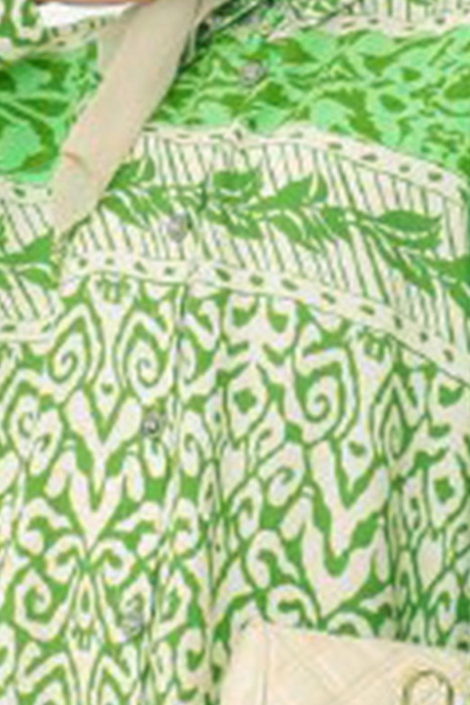 Vêtements hijab VERT TUNIQUE EN COTON À MOTIFS T 3588