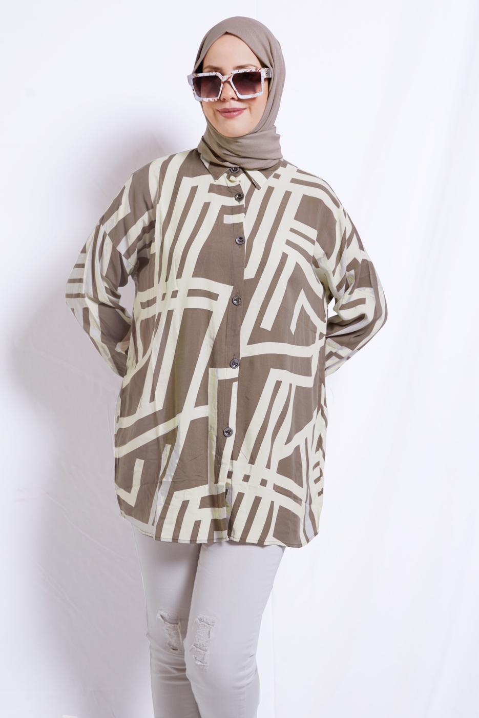 Vêtements hijab VISON TUNIQUE EN COTON À MOTIFS T 3610