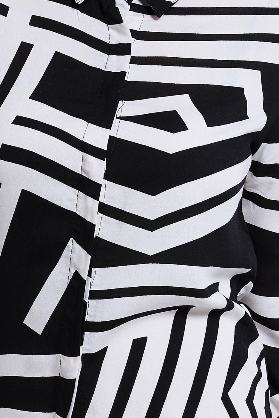 Tesettür giyim SİYAH DESENLİ PAMUKLU TUNİK T 3612