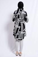 Tesettür giyim SİYAH DESENLİ PAMUKLU TUNİK T 3612