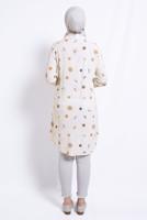 Tesettür giyim BEJ DESENLİ VİSKON TUNİK T 3642