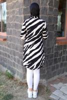 Tesettür giyim SİYAH  ZEBRA DESENLİ TUNİK T 3813