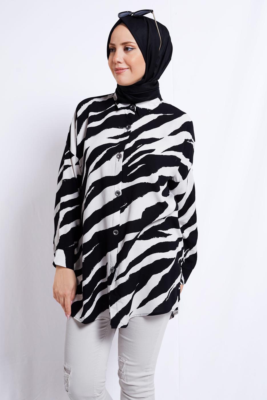 Tesettür giyim SİYAH PAMUKLU TESETTÜR TUNİK T 4272